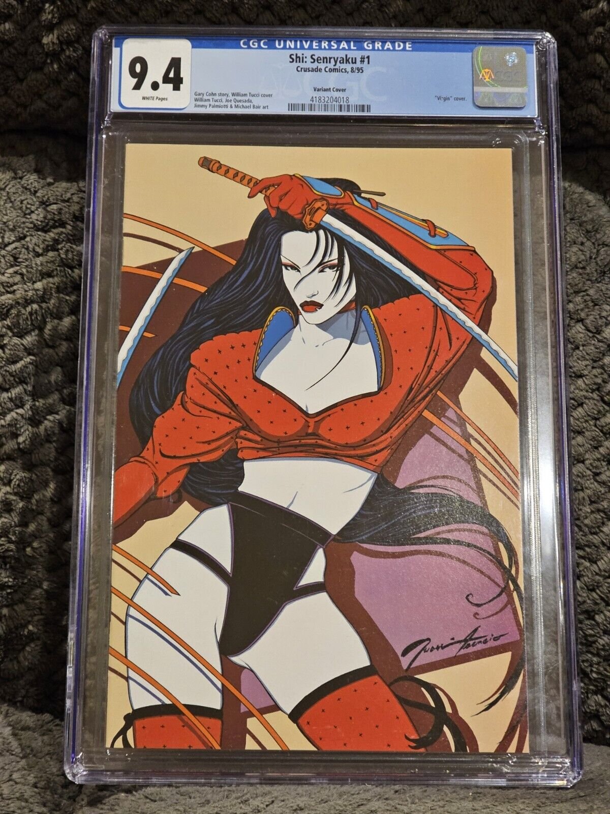 Shi: Senryaku #1 CGC 9.4 Crusade Comics 1995 No Logo Virgin Cover Variant Tucci