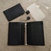 Minerva Box Leather A6 Personal Size Planner Cover, binder, Black