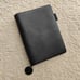 Minerva Box Leather A6 Personal Size Planner Cover, binder, Black