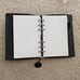 Minerva Box Leather A6 Personal Size Planner Cover, binder, Black