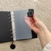 Minerva Box Leather A6 Personal Size Planner Cover, binder, Black