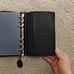 Minerva Box Leather A6 Personal Size Planner Cover, binder, Black