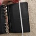 Minerva Box Leather A6 Personal Size Planner Cover, binder, Black
