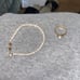 Pearl bracelet with pearl ring
