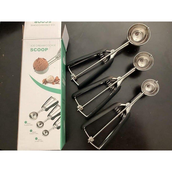 Cookie Scoop Set, 3Pcs Ice Cream Scoop, Cookie Scoops for Baking Set of 3