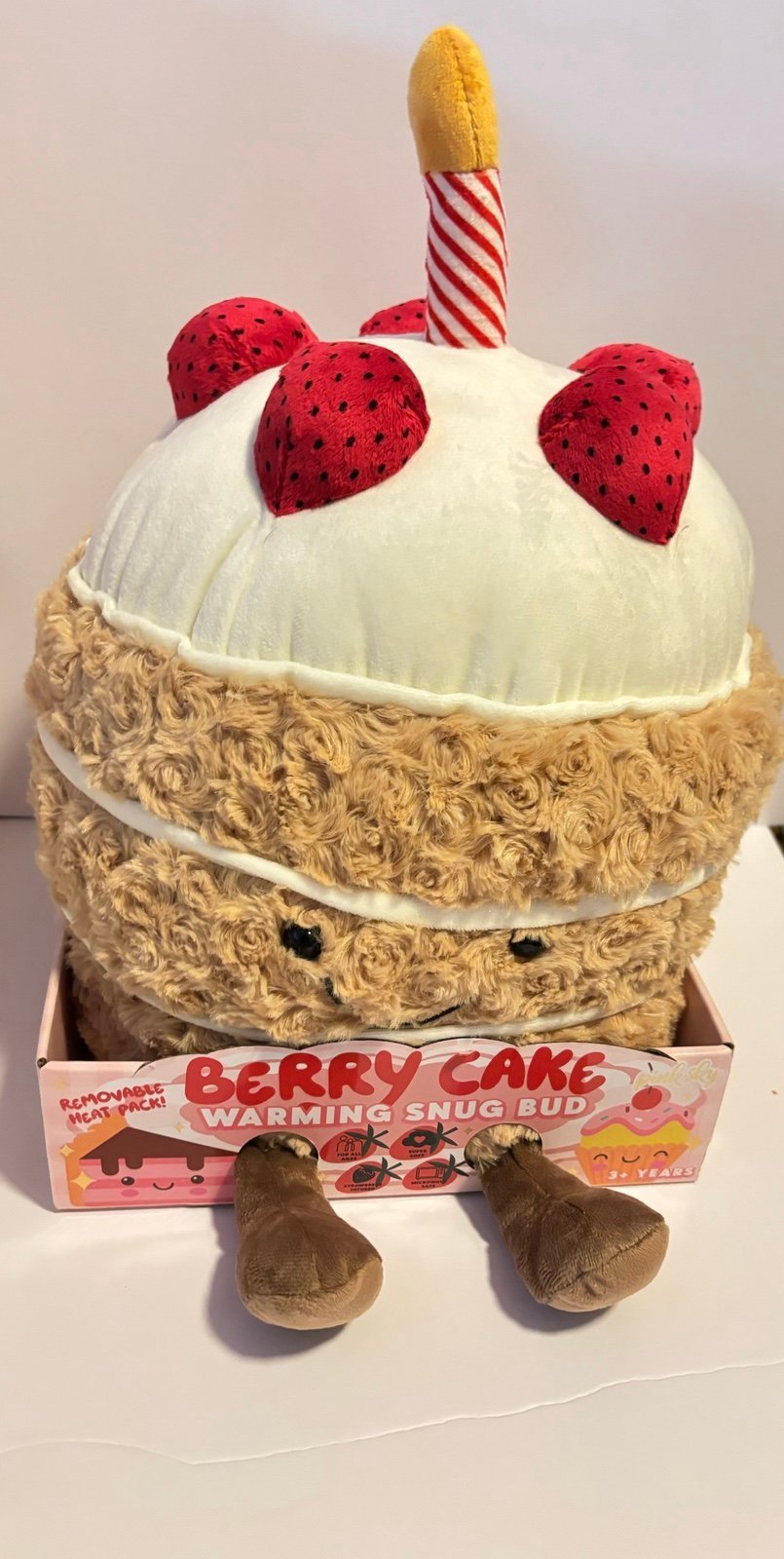 Pink Sky Berry Cake Warming Snug Bud Valentines Summer Plush Heating Pack Inside