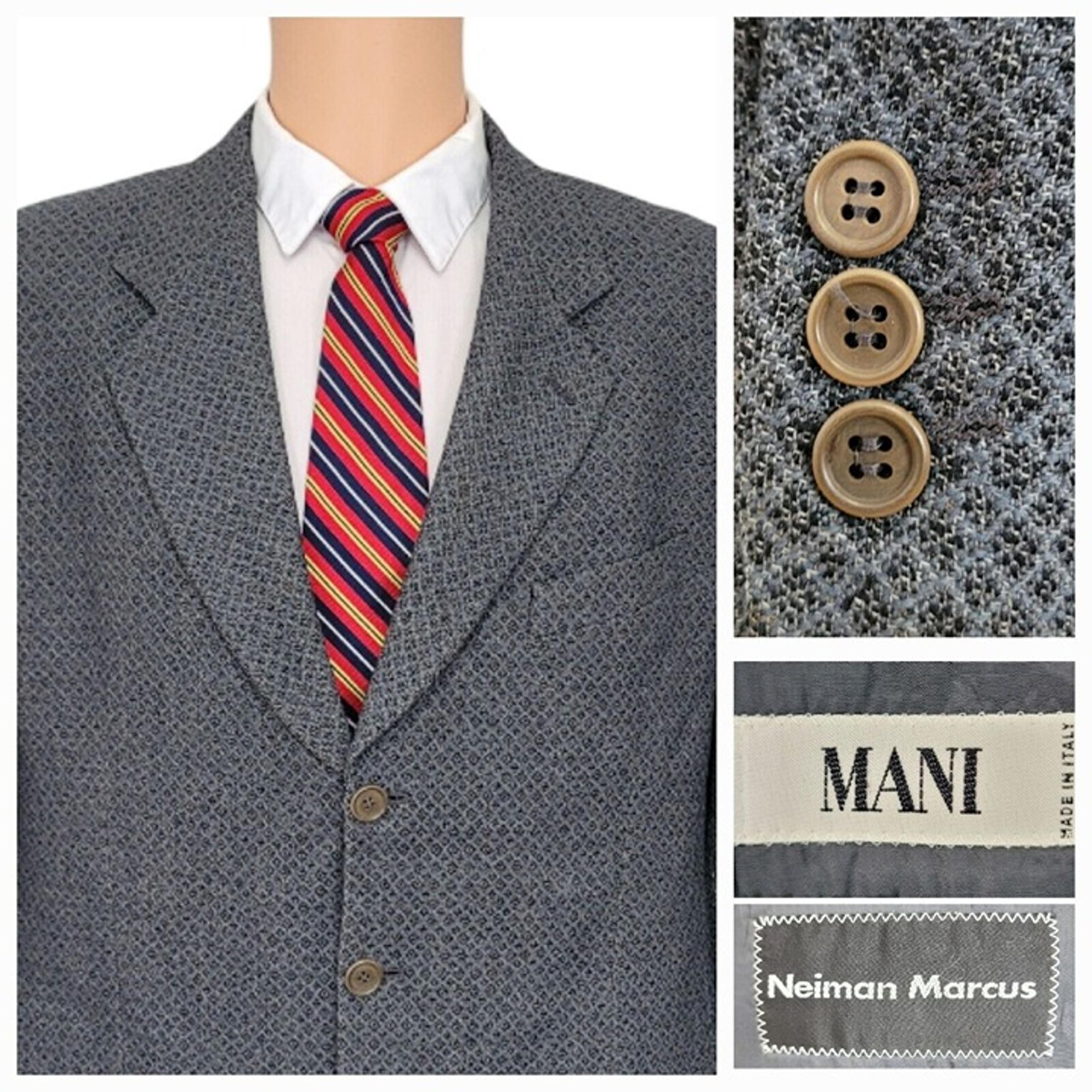 Giorgio Armani Italy (43R) Diamond Twill Sport Coat Teal Suit Jacket Wool Blazer