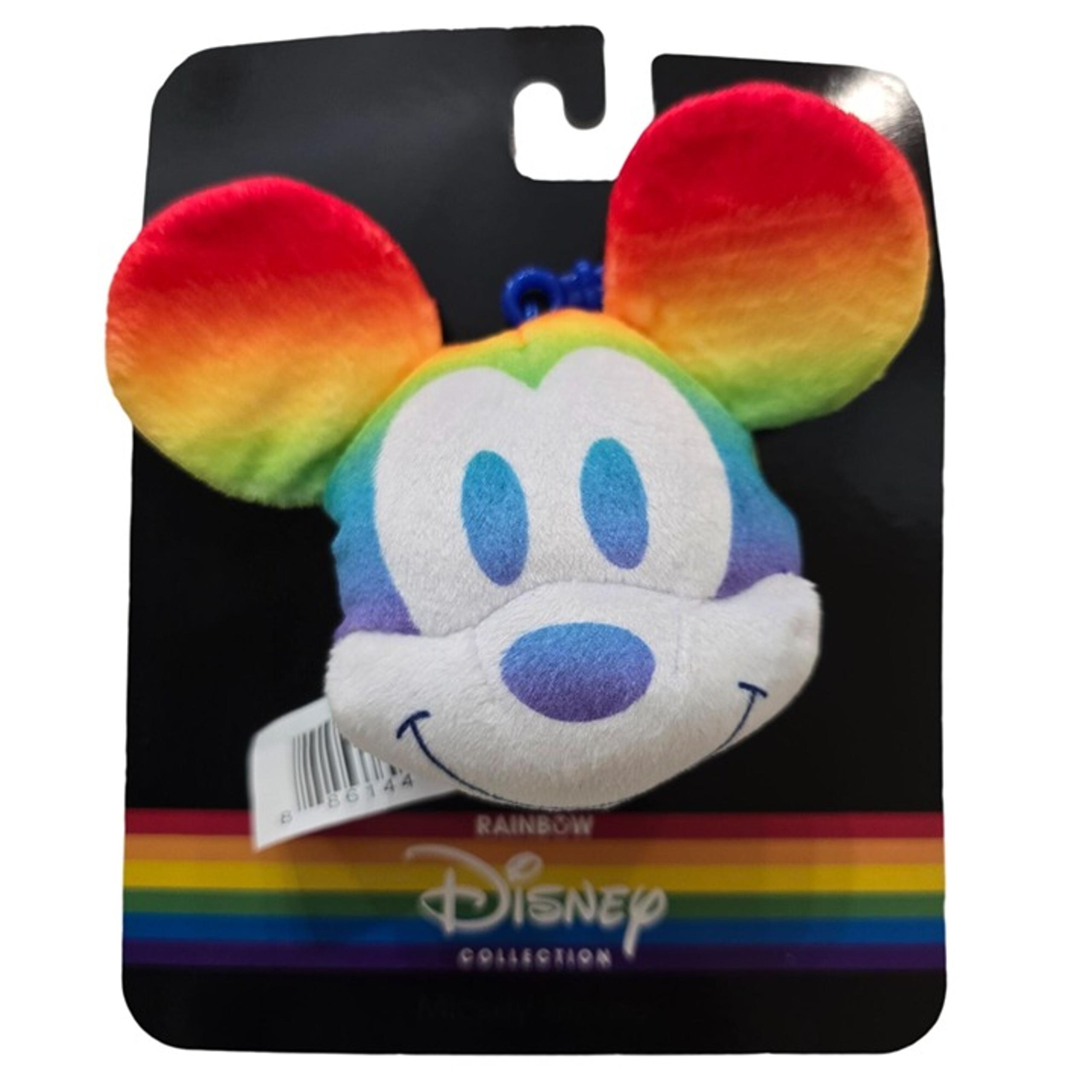 Disney NWT Rainbow Collection lgbtqiq+ pride Mickey Mouse Plush Keychain