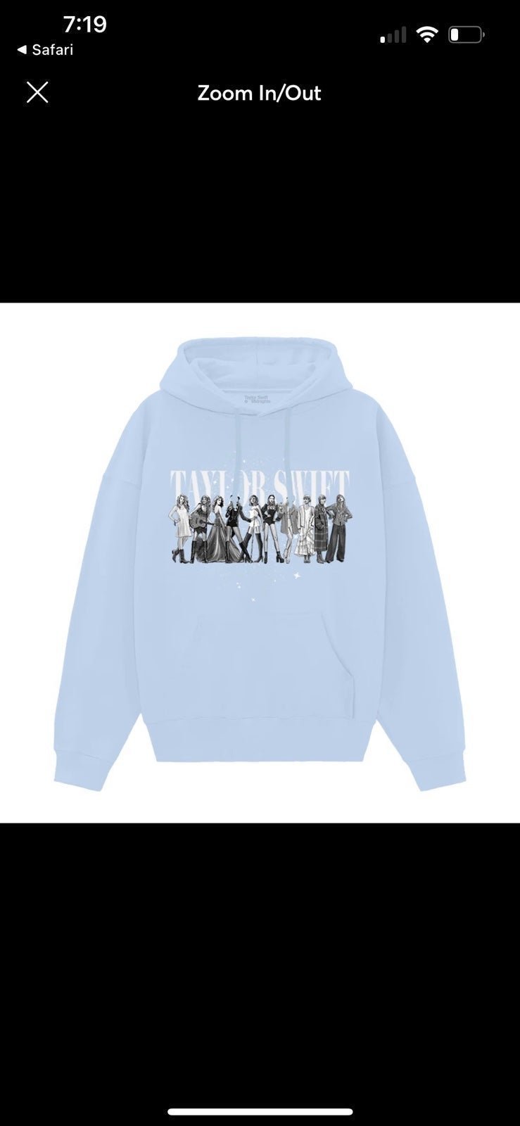 Taylor Swift Eras Blue Hoodie - Debut to Midnights M