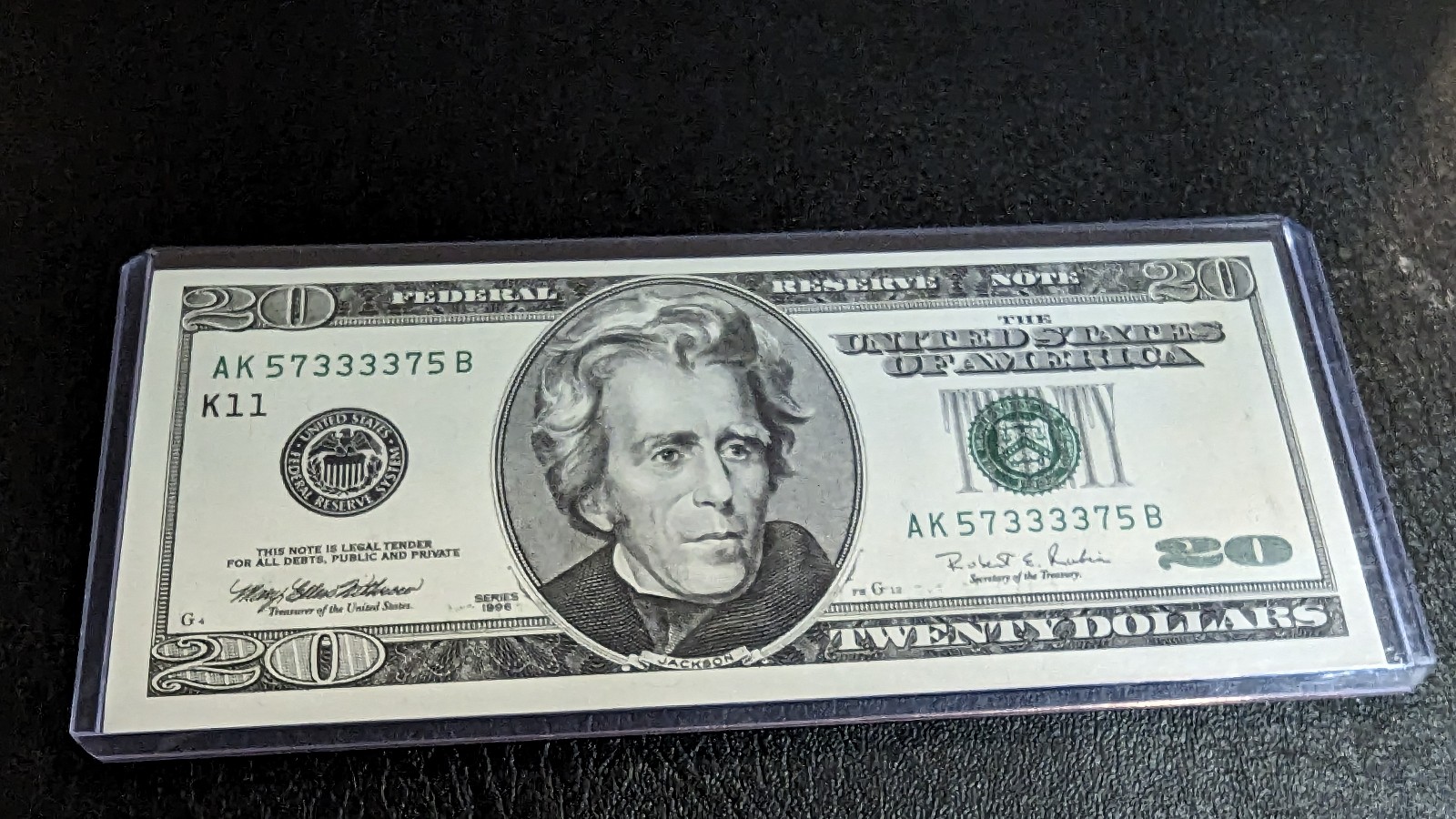 1996 20 dollar bill RADAR VERY NICE