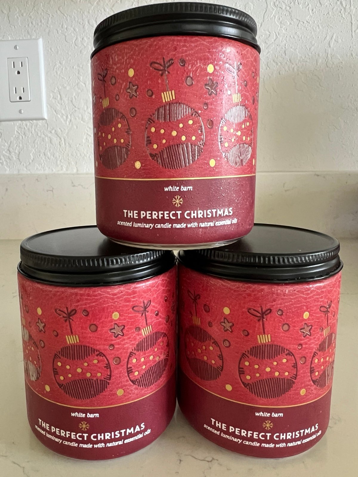 Bath & Body Works The Perfect Christmas Single Wick Candle Trio
