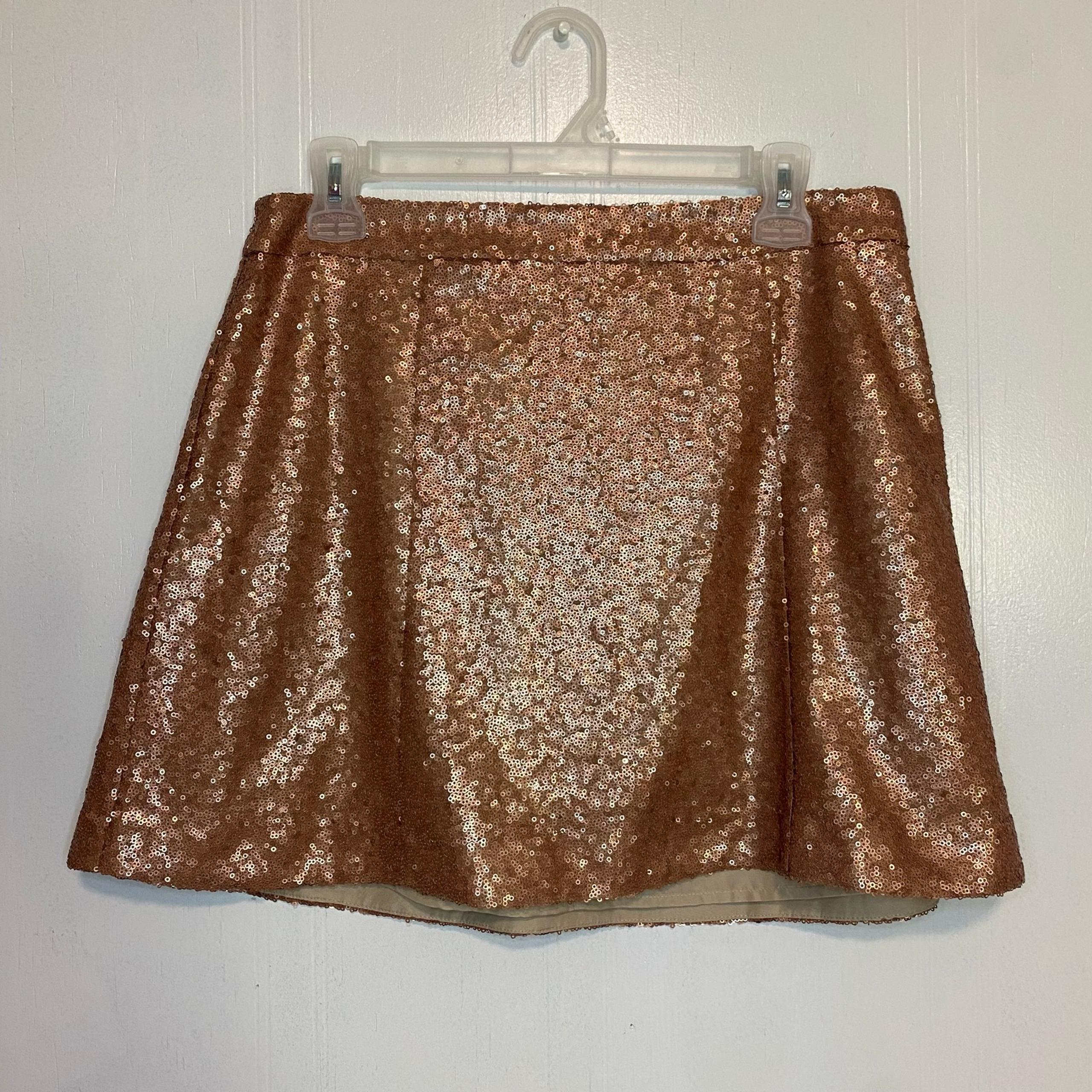 Decree [L] Rose Gold Sequin Mini Skirt (2291)
