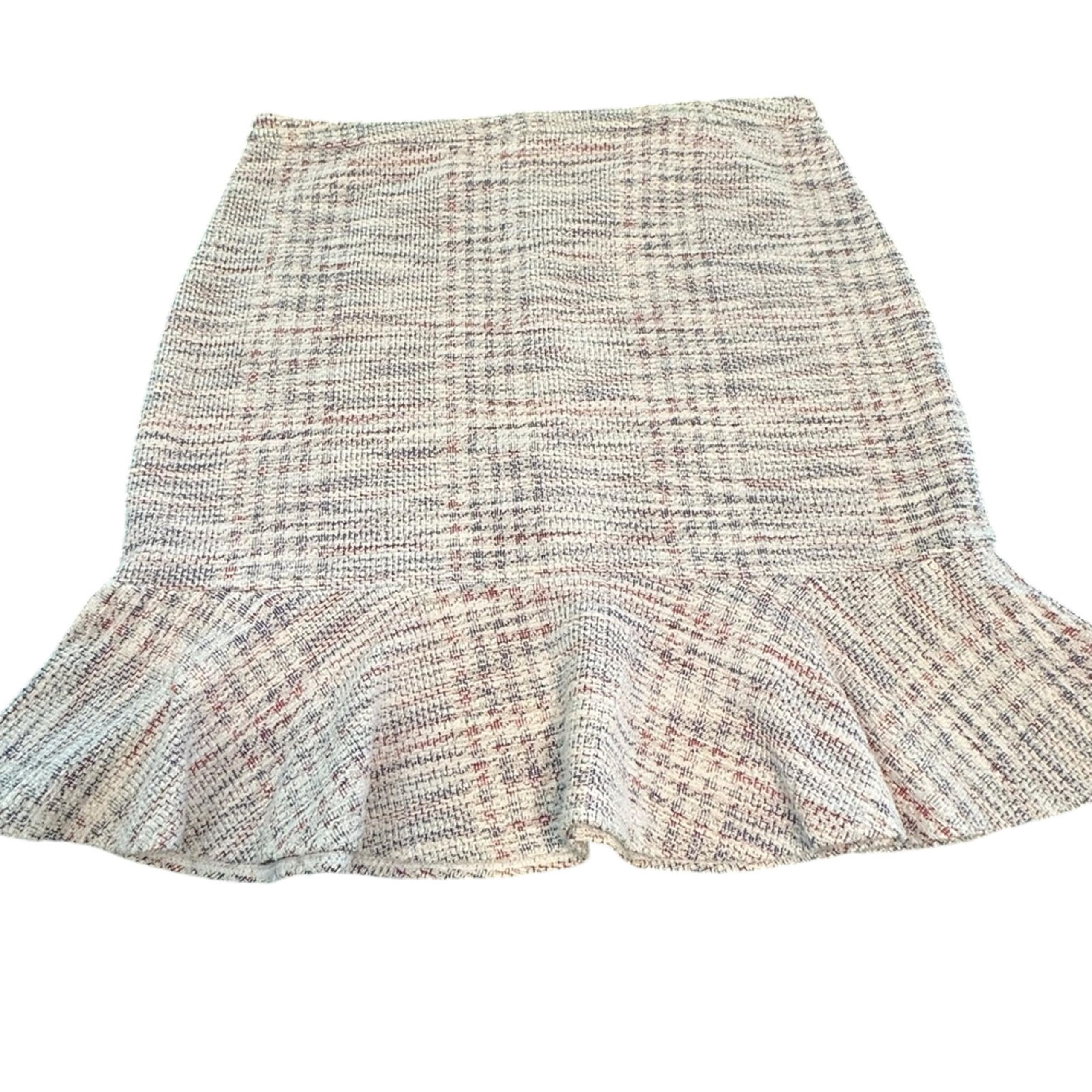 Banana Republic Tweed Skirt With Ruffle Flare Hem Size 14