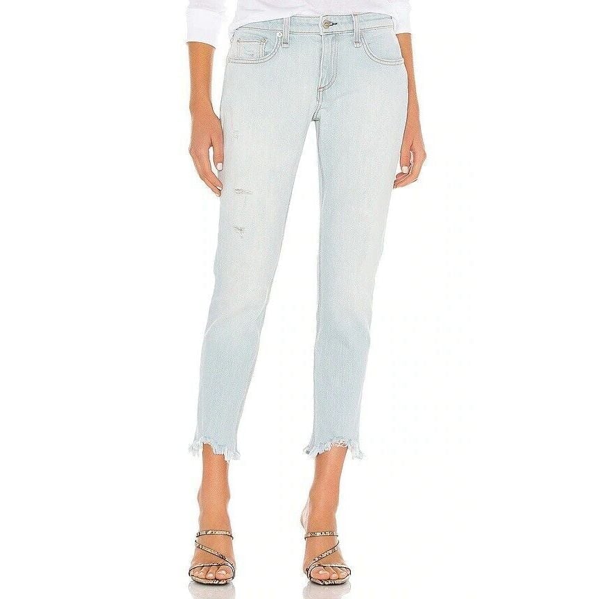 rag & bone Women's Dre Low Rise Slim Boyfriend Distressed Jeans 30 in Melrose