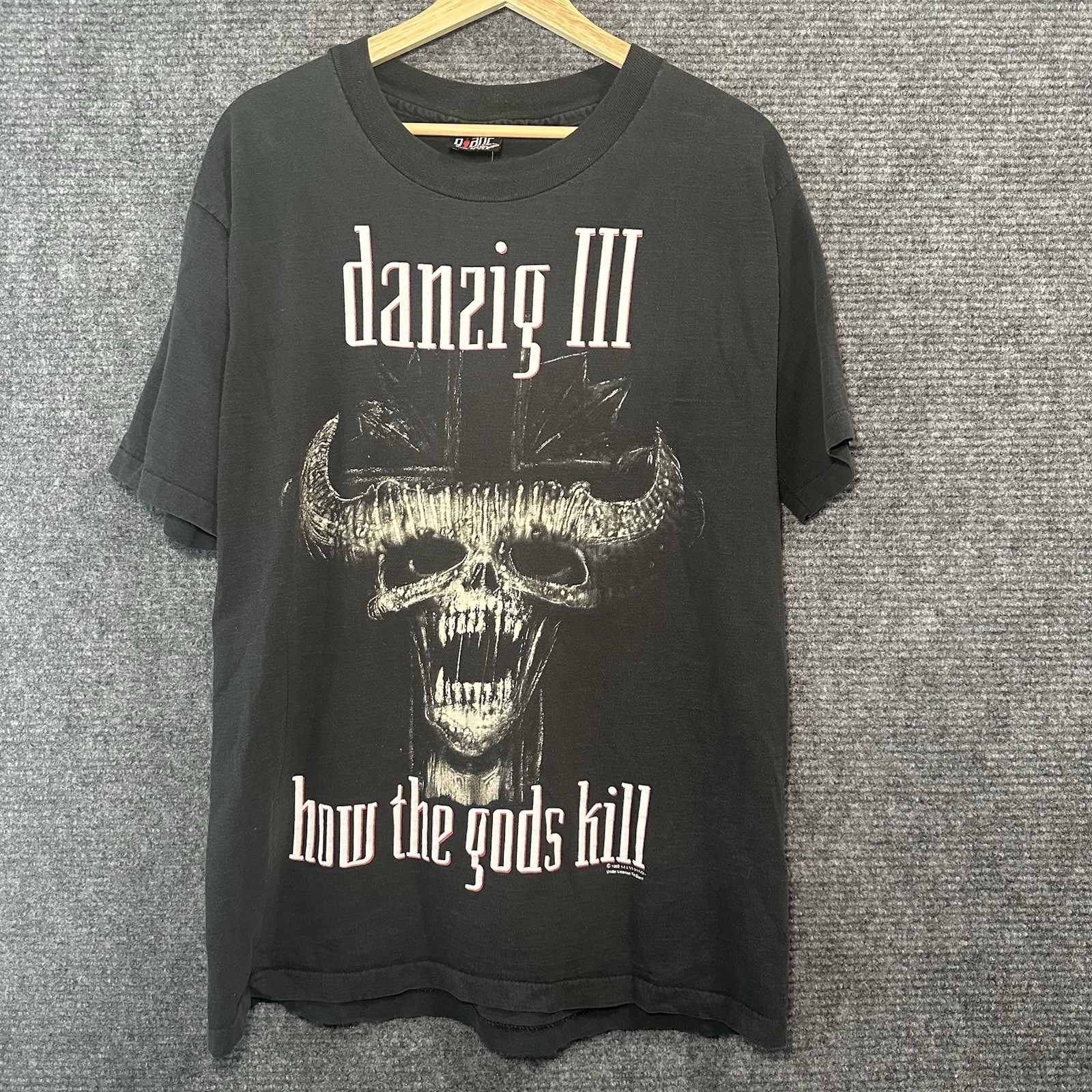Danzig III How The Gods Kill Dirty Black Summer Org.Vintage Tour Shirt Giant Tag