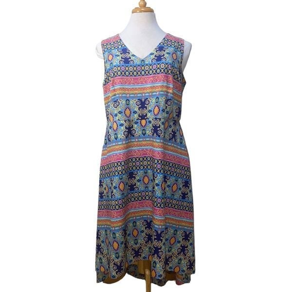 Maia Fit Flare High Low Sleeveless V-Neck Dress Size 14W