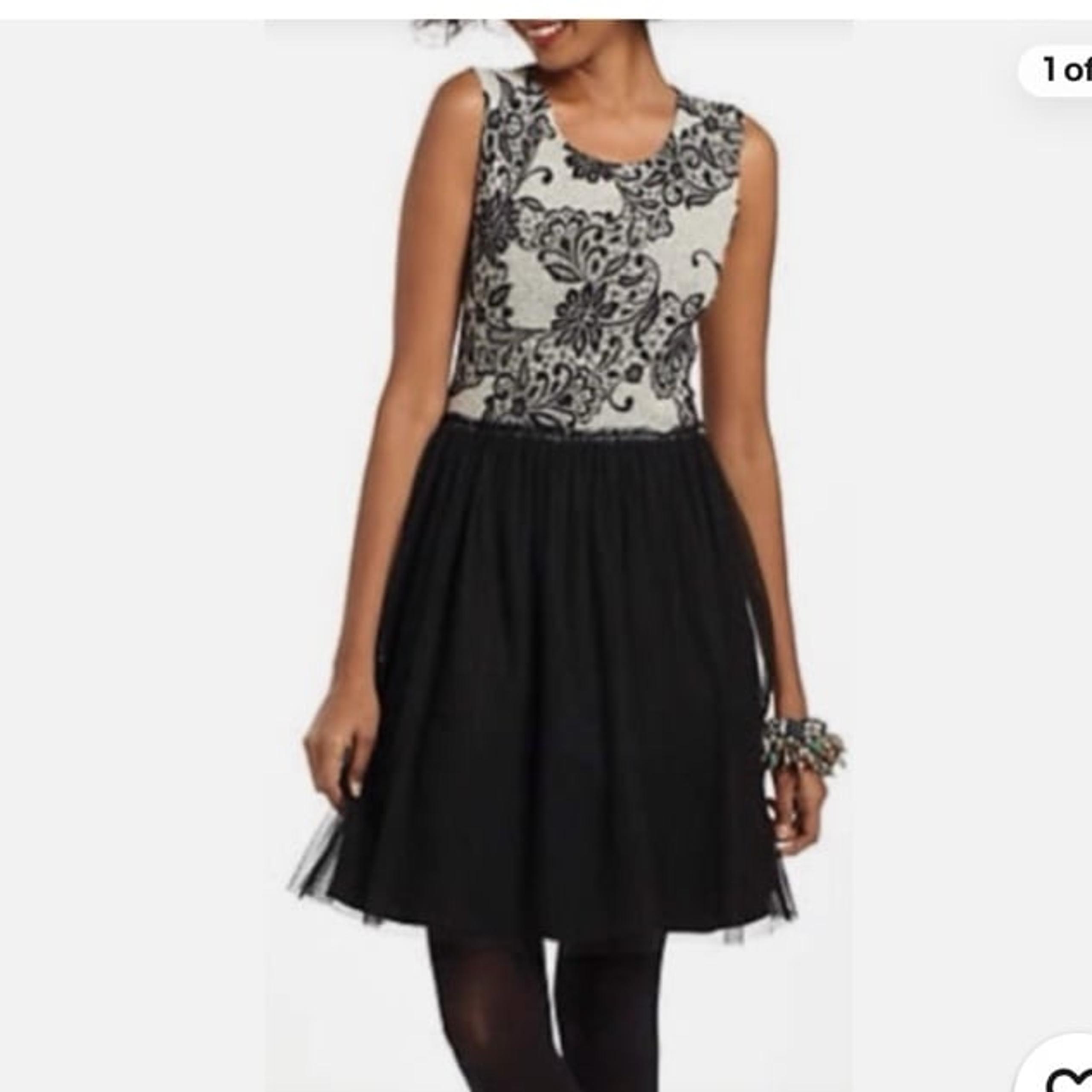 Anthropologie Weston Wear Black/Grey Dulcie Sleeveless Tulle Dress- S