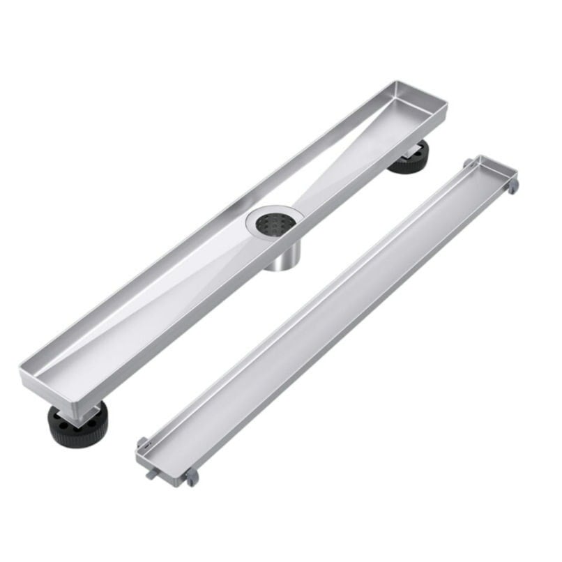 EXF Linear Shower Drain 32 Inch Tile Insert, Brushed Stainless Steel, Adjustable