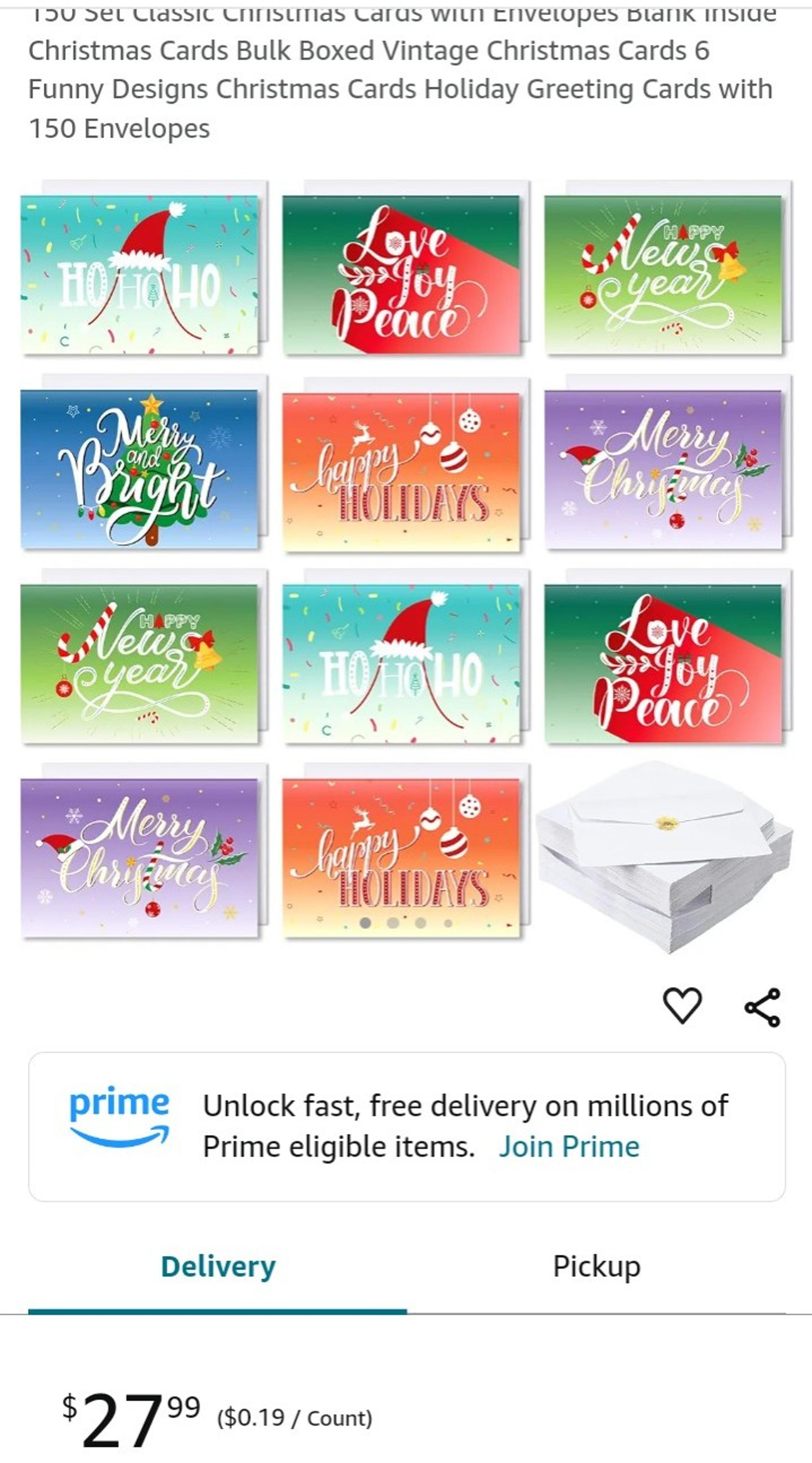 New Huge Christmas cards bundle 810 pieces includes cards, envelopes+ stickers