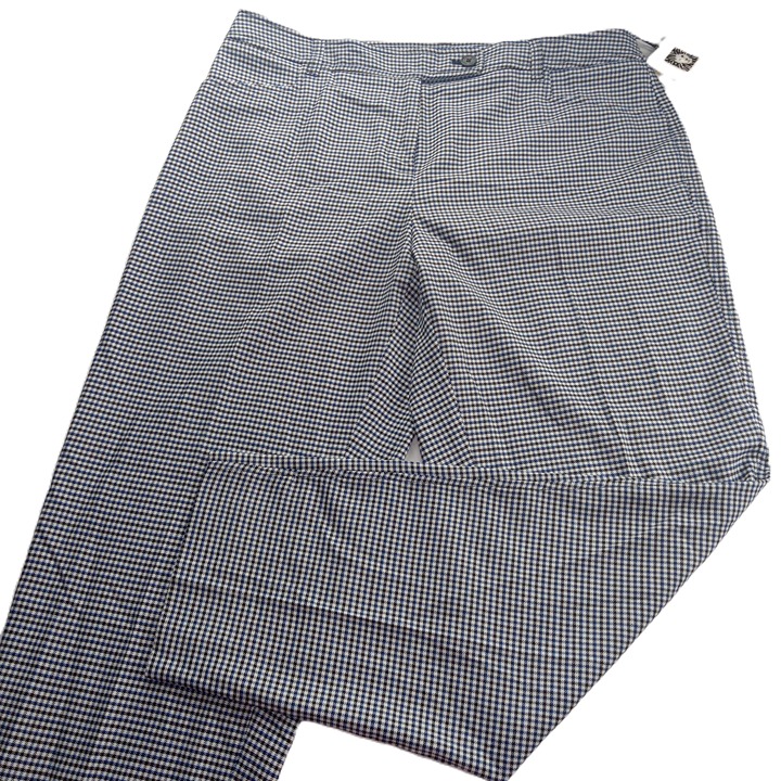 Anne Klein Women's Straight Leg Dress Pant Size 12 Magritte Blue CMB Check Print