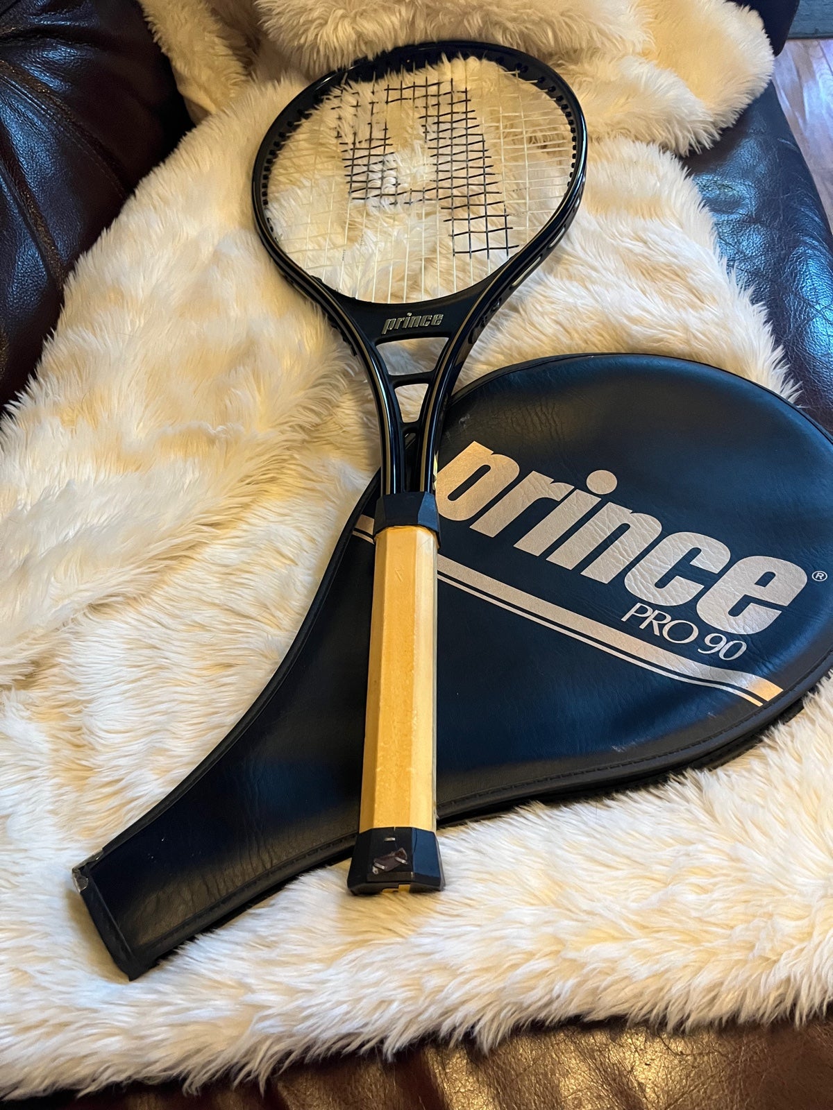 Vintage Prince Graphite Pro Series 90 Tennis Racket Racquet No Grip Tape & Cover