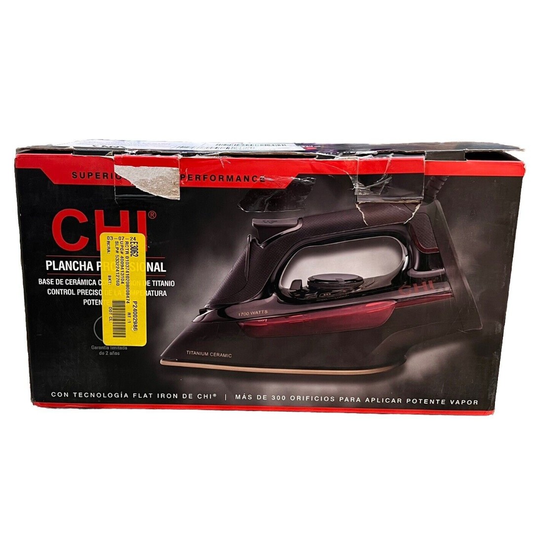 CHI 13101 Steam Iron with Titanium Infused Ceramic Soleplate Open Box New