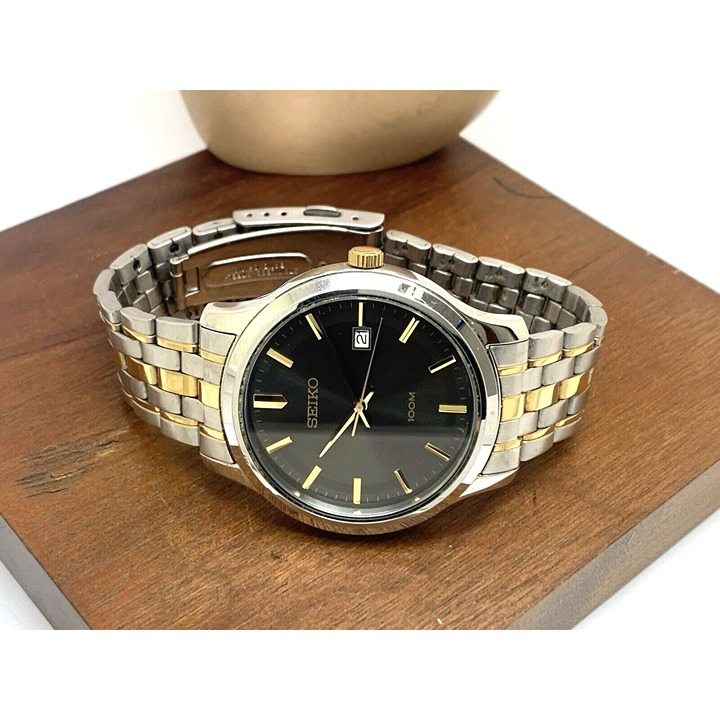 SEIKO 6N42-00F0 100M Blue Dial Date Analog Quartz Men's