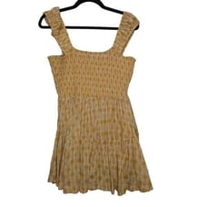 Free people sweet Annie mini dress yellow Small New