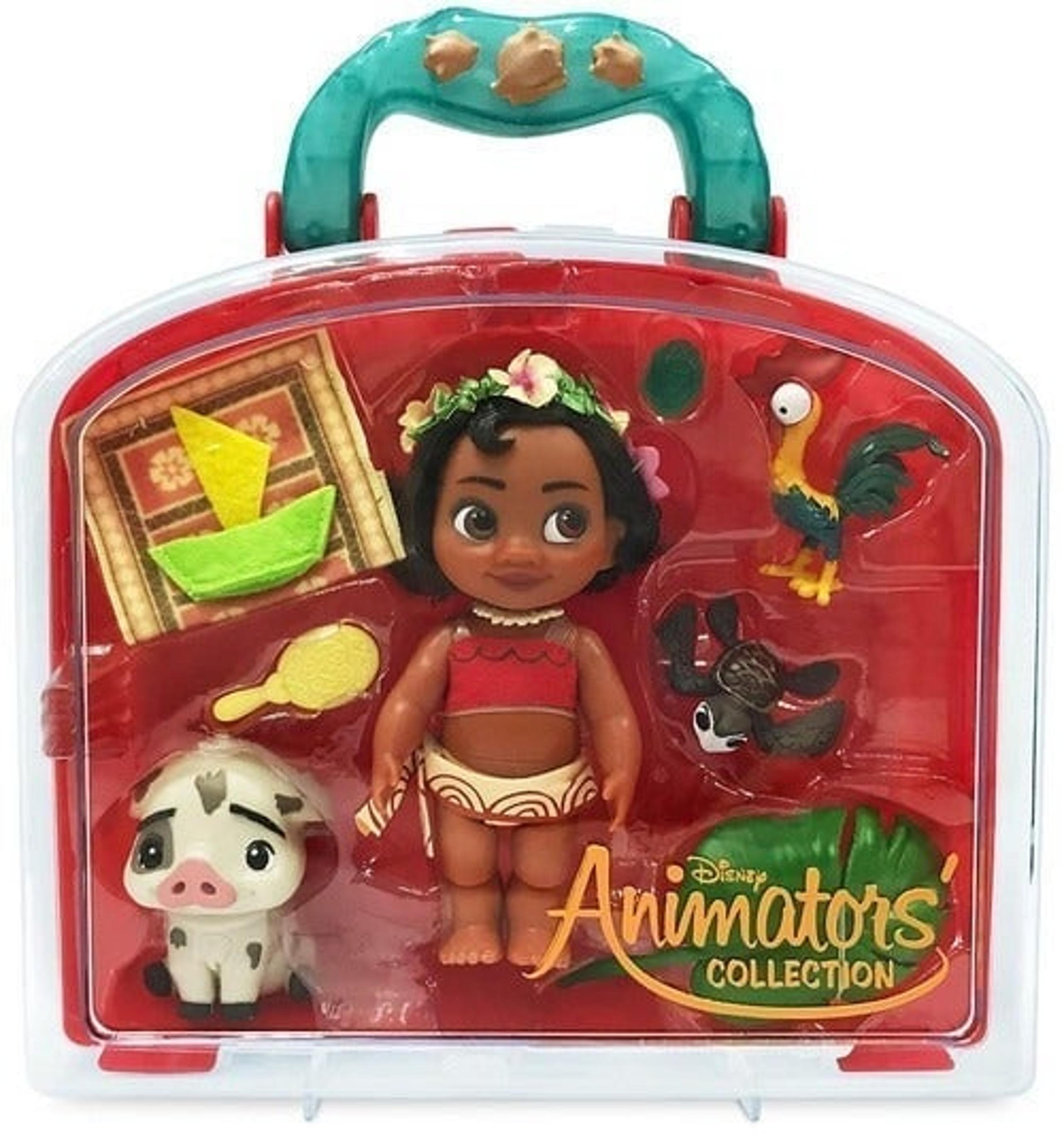Disney Animators' Collection Moana Mini Doll Playset - 5" with Briefcase Carrier