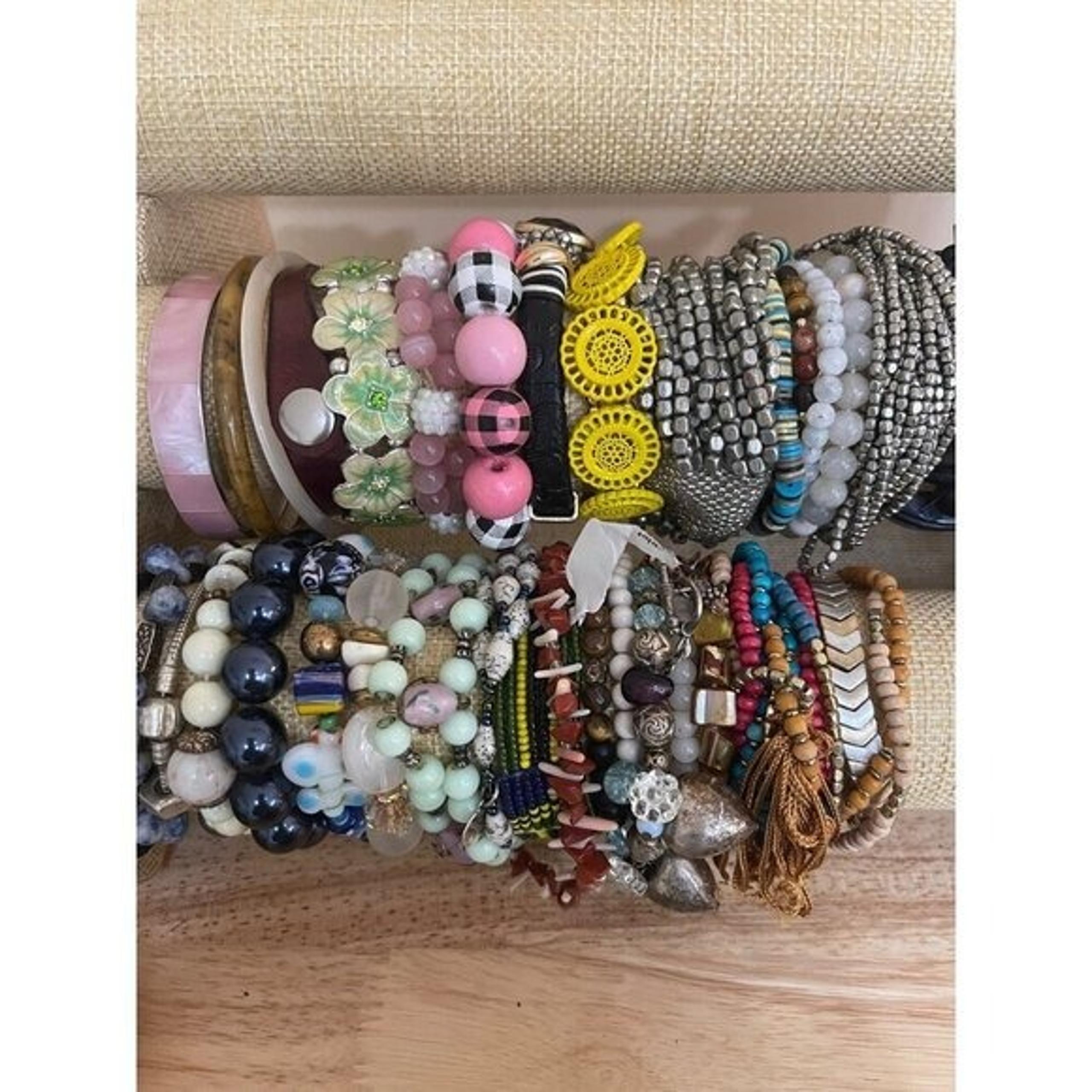 Mystery Bracelet Lot  - Beaded, Gemstone, Glass, Stretch, Cuff, Bangle, Casual