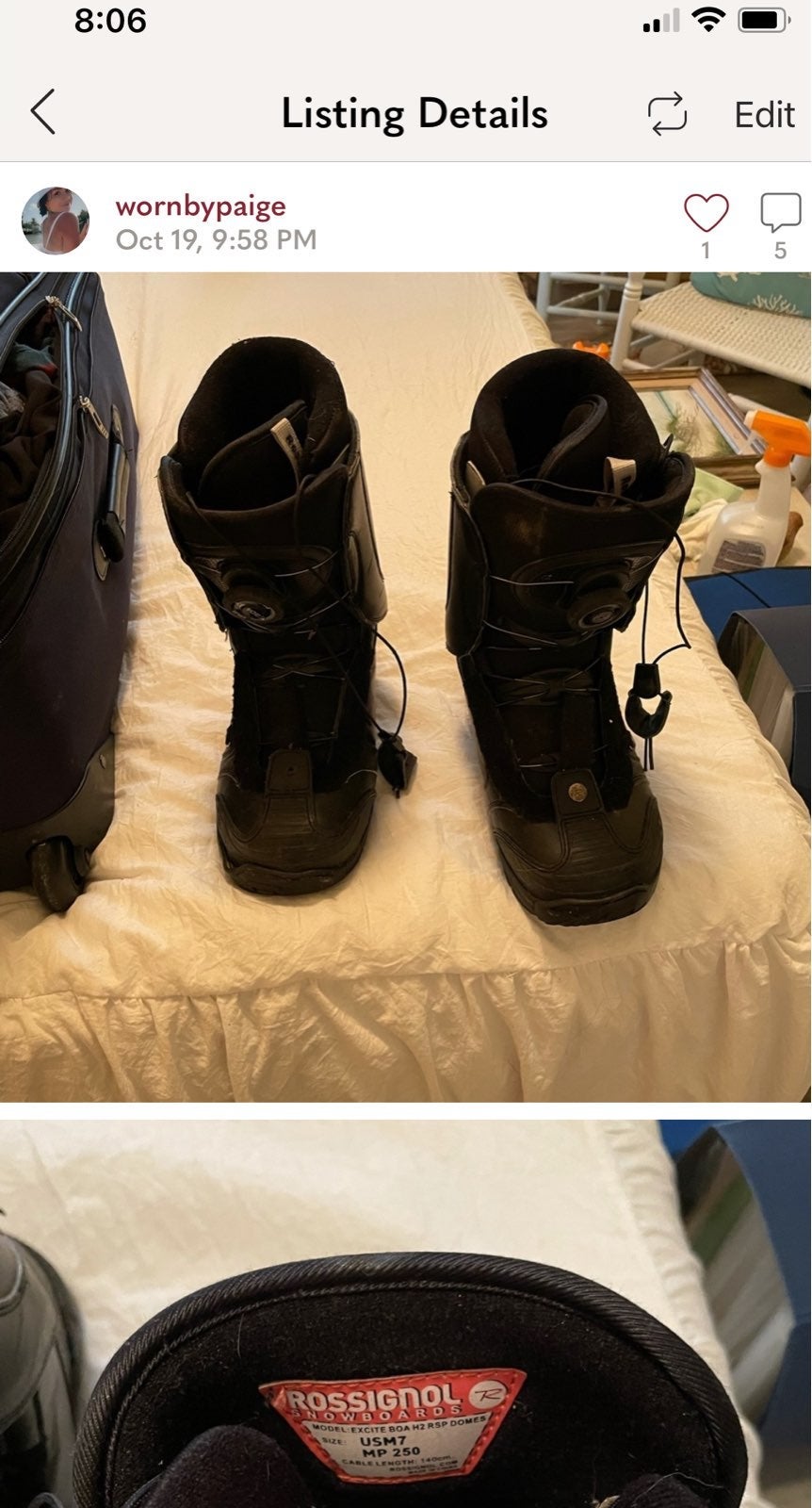 Rossignol snowboarding boot black