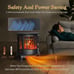 1500W Electric Fireplace Heater with Adjustable Realistic 3D Flame