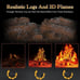 1500W Electric Fireplace Heater with Adjustable Realistic 3D Flame