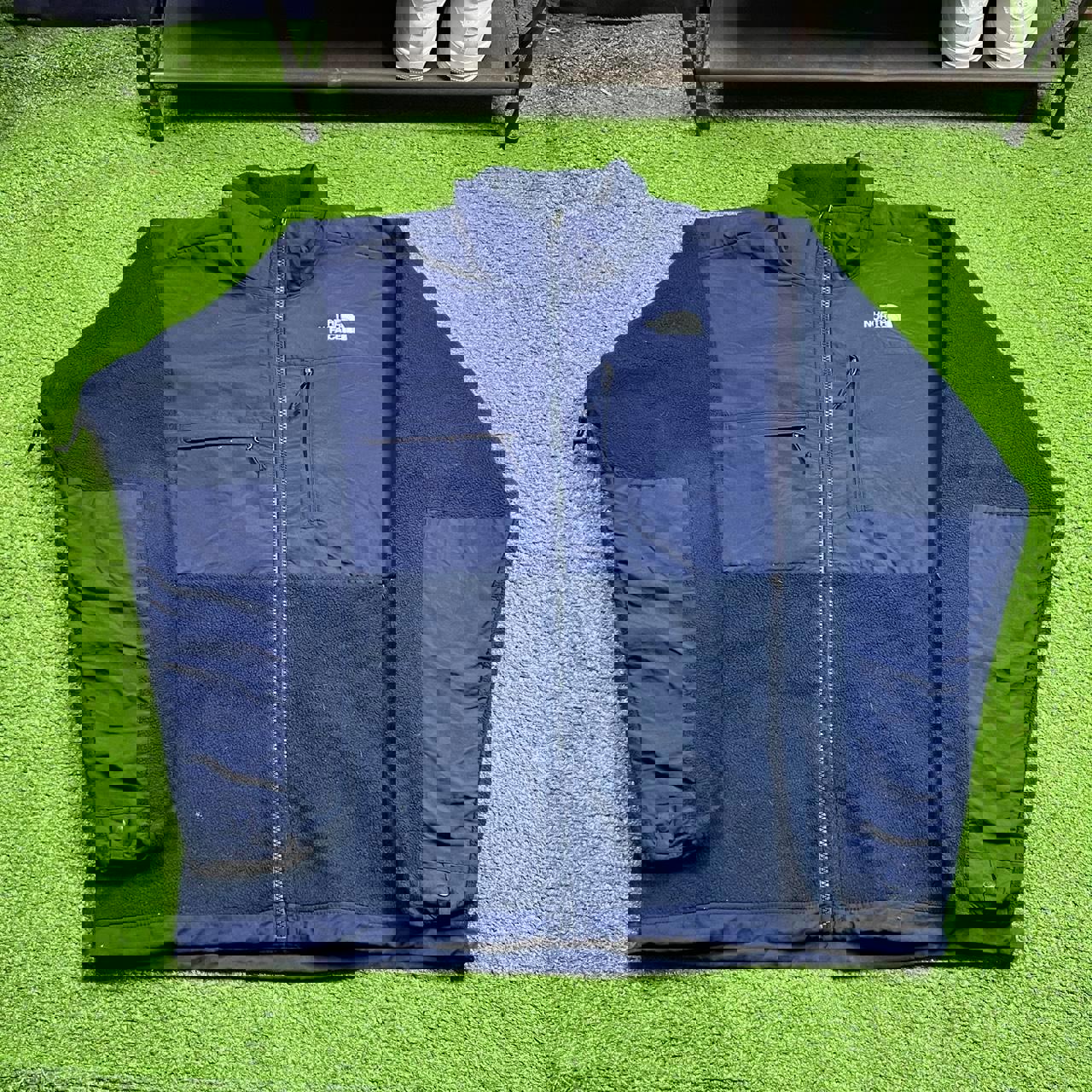 vintage the north face navy denali fleece jacket