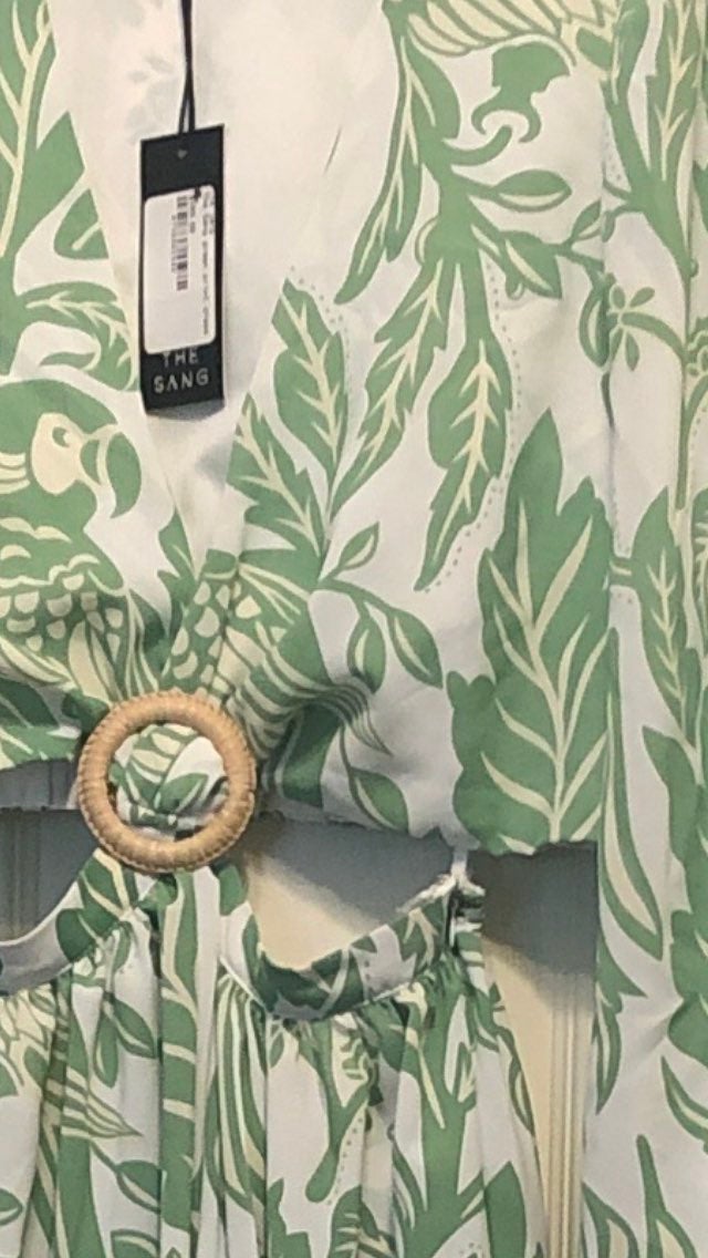 Elegant sexy cocktail/ party dress Green floral print