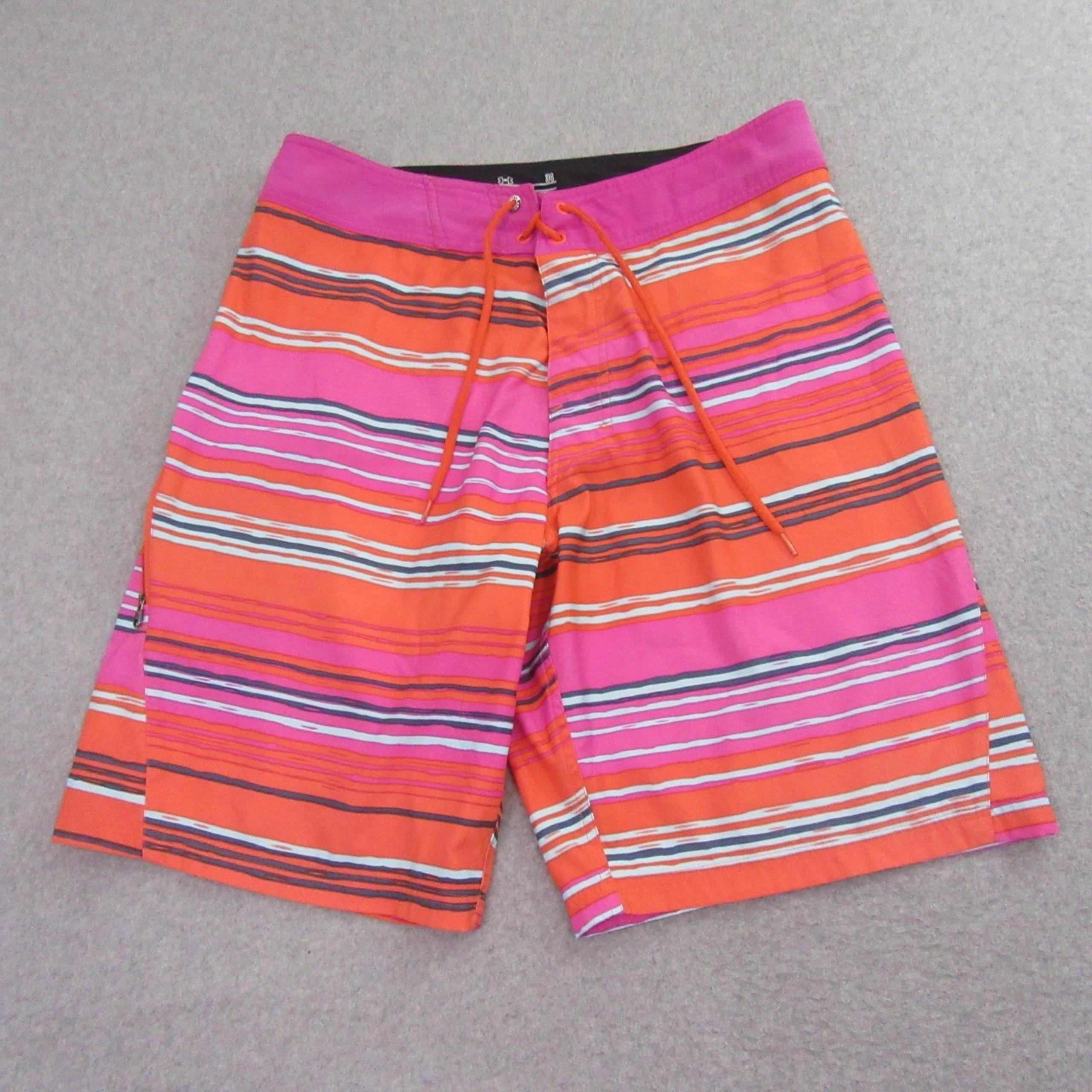 Under Armour Mens Board Shorts 34 x 11 Orange Pink Loose Heatgear Zip