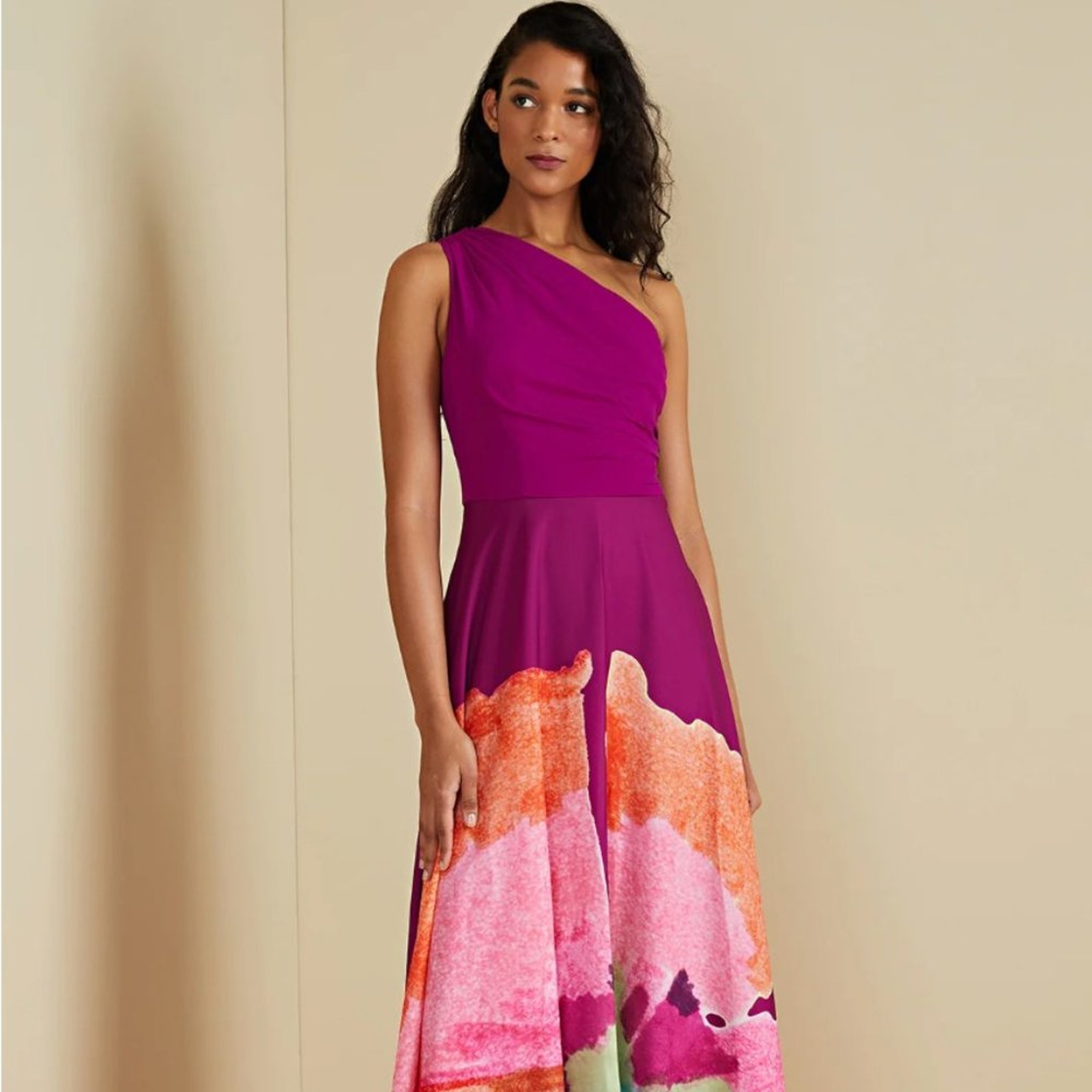 AMUR ATLAS ONE SHOULDER GOWN Dress size 16