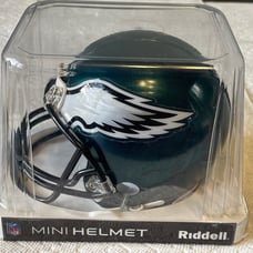 Philadelphia Eagles Chris Long & Fletcher Cox Autograped Mini-Helmet