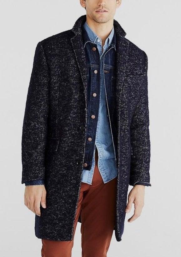 J Crew Wool-blend herringbone Coat