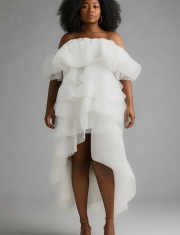 Show Me Your Mumu Brandy Maxi Dress in White Organza size Large