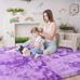 Luxury Shag Rug Fluffy Area Rugs, 3x5 Feet Purple/White