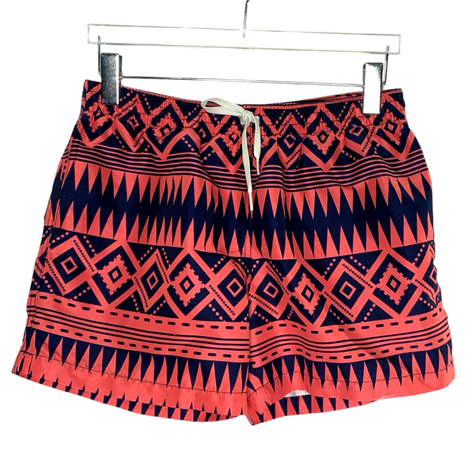 Chubbies M Swim Trunks Aztec Print Pink Navy Lined Drawstring Mens