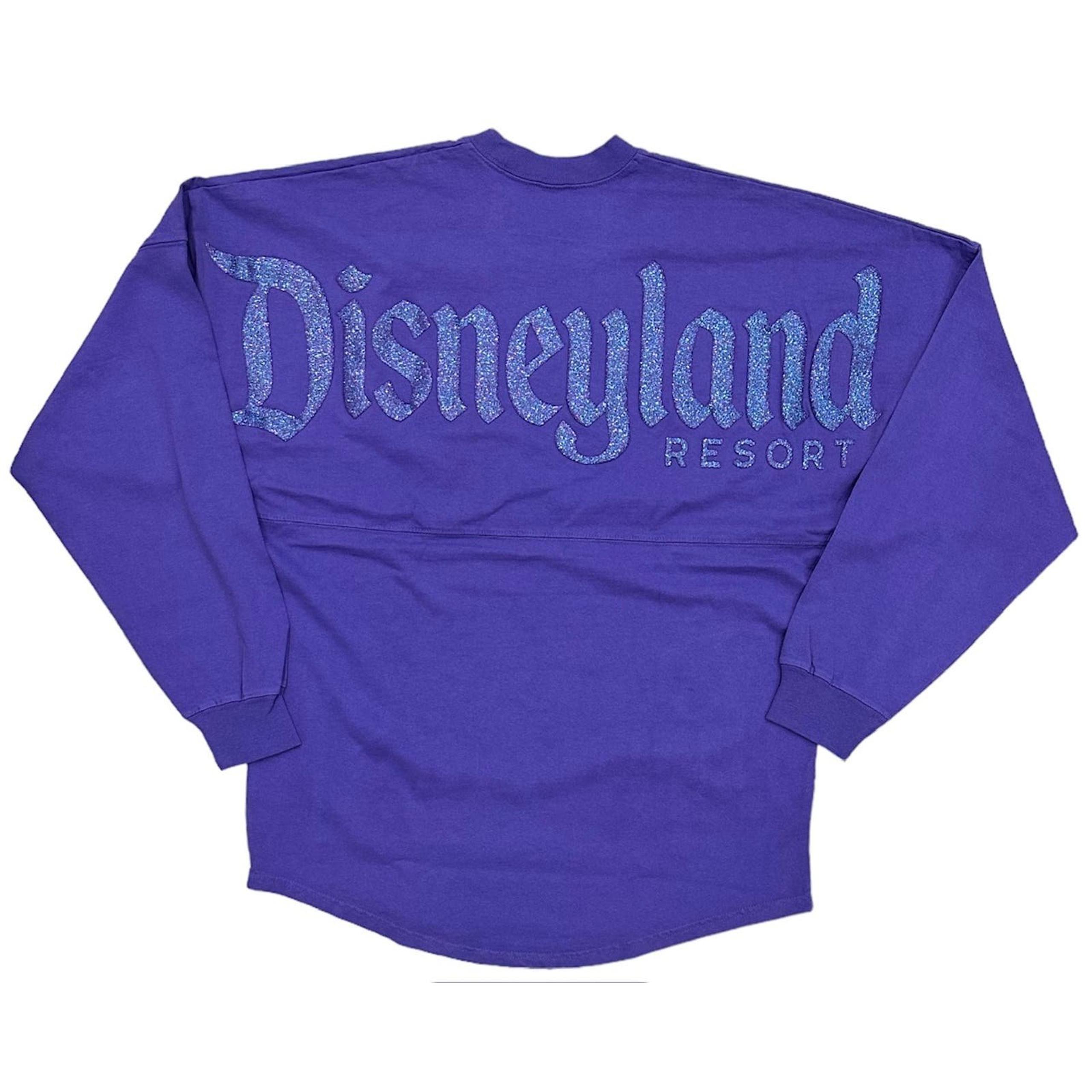Disneyland Spirit Jersey Portion Purple Puff Glitter Oversized Pullover Shirt
