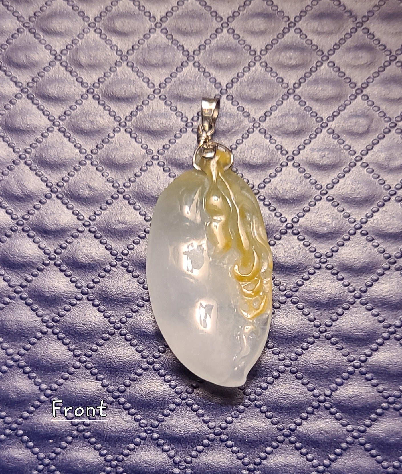 Ice Yellow Jadeite Jade Pendant