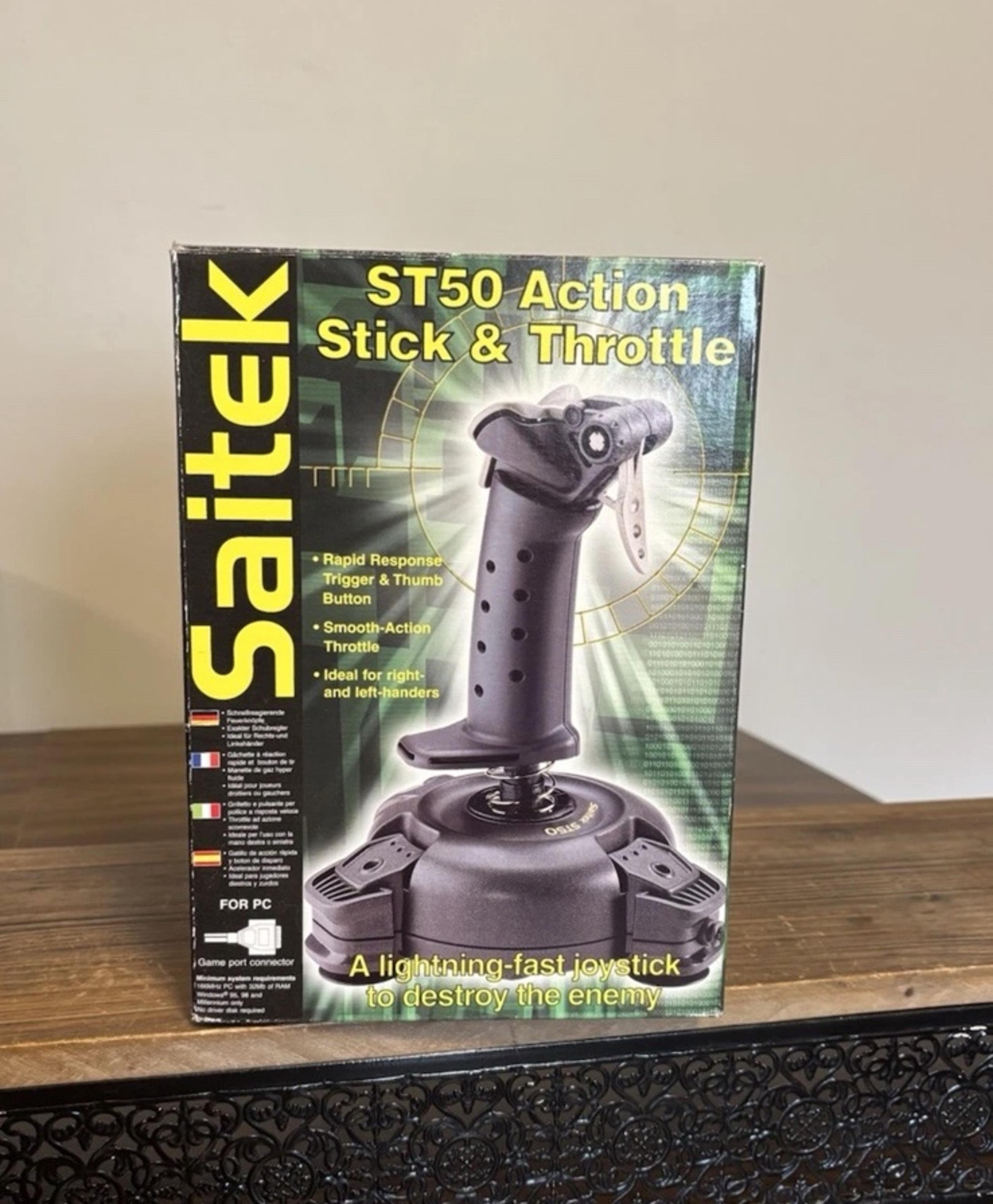 Saitek Action Stick & Throttle (ST50) Video Games Controller for PC Original Box