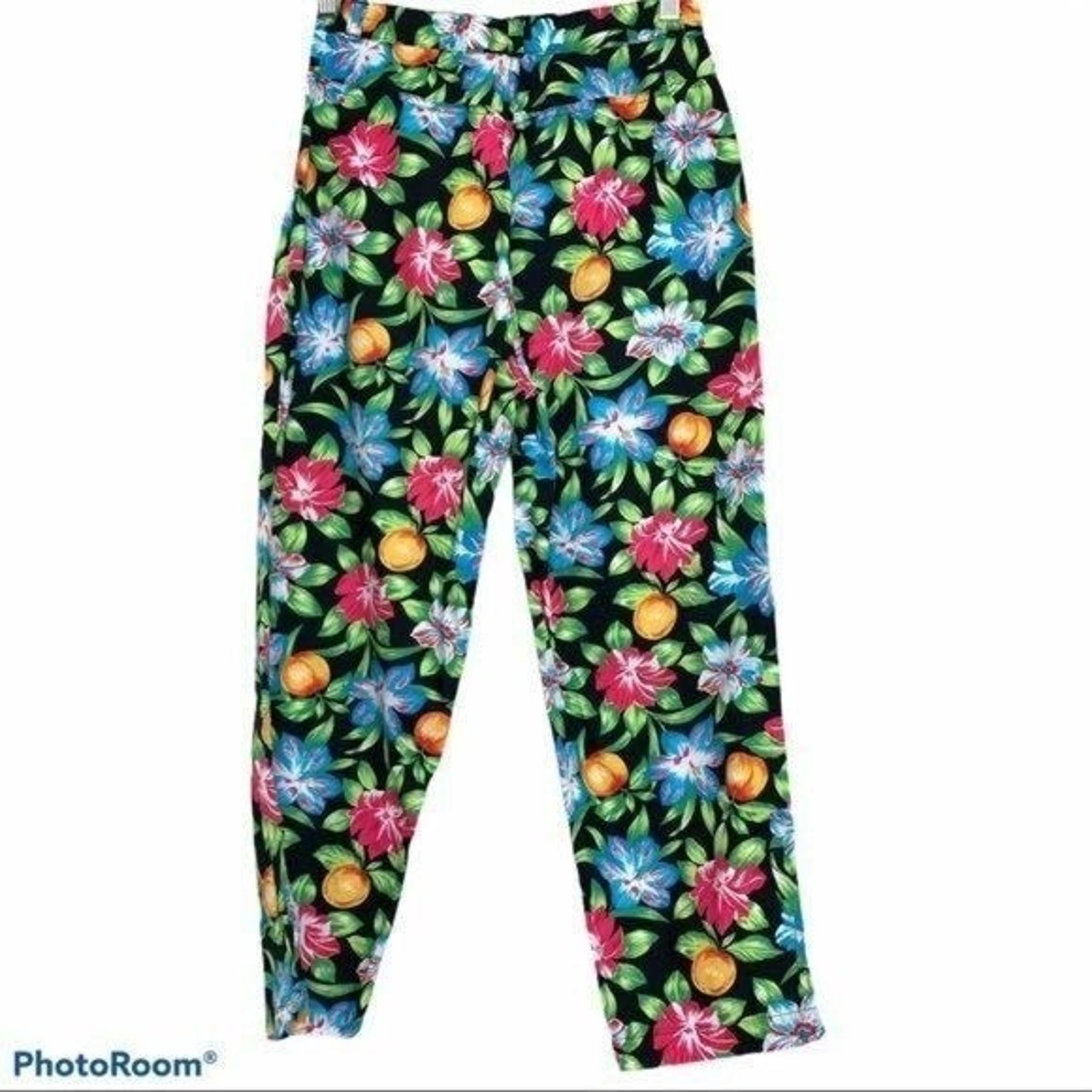 Vintage Gap Hawaiian Floral Print High Rise Cotton Pants Women’s size 9/10