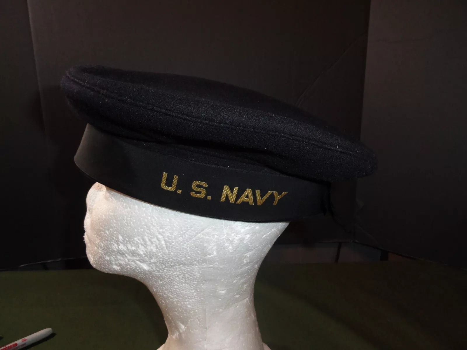 6 7/8 ORIGINAL WWII U.S. NAVY USN SAILOR SEAMAN UNIFORM CAP HAT BERET LD 4133