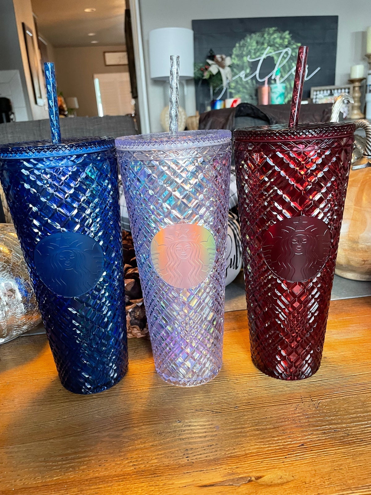 NWT Starbucks holiday jeweled Venti trio