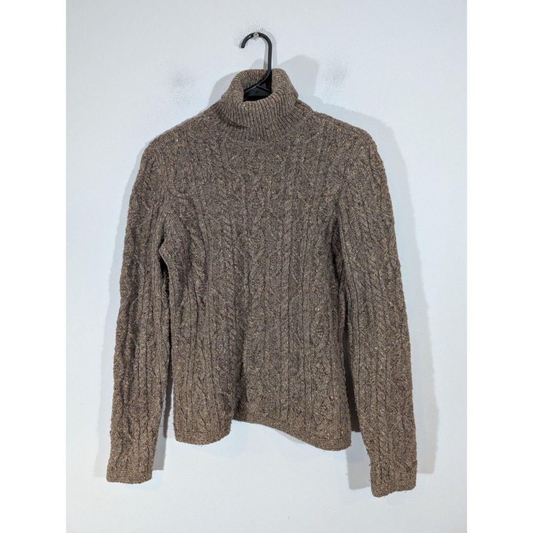 LAUREN Ralph Lauren Womens Brown Wool Turtleneck Sweater Sz M Capsule Quier Luxe