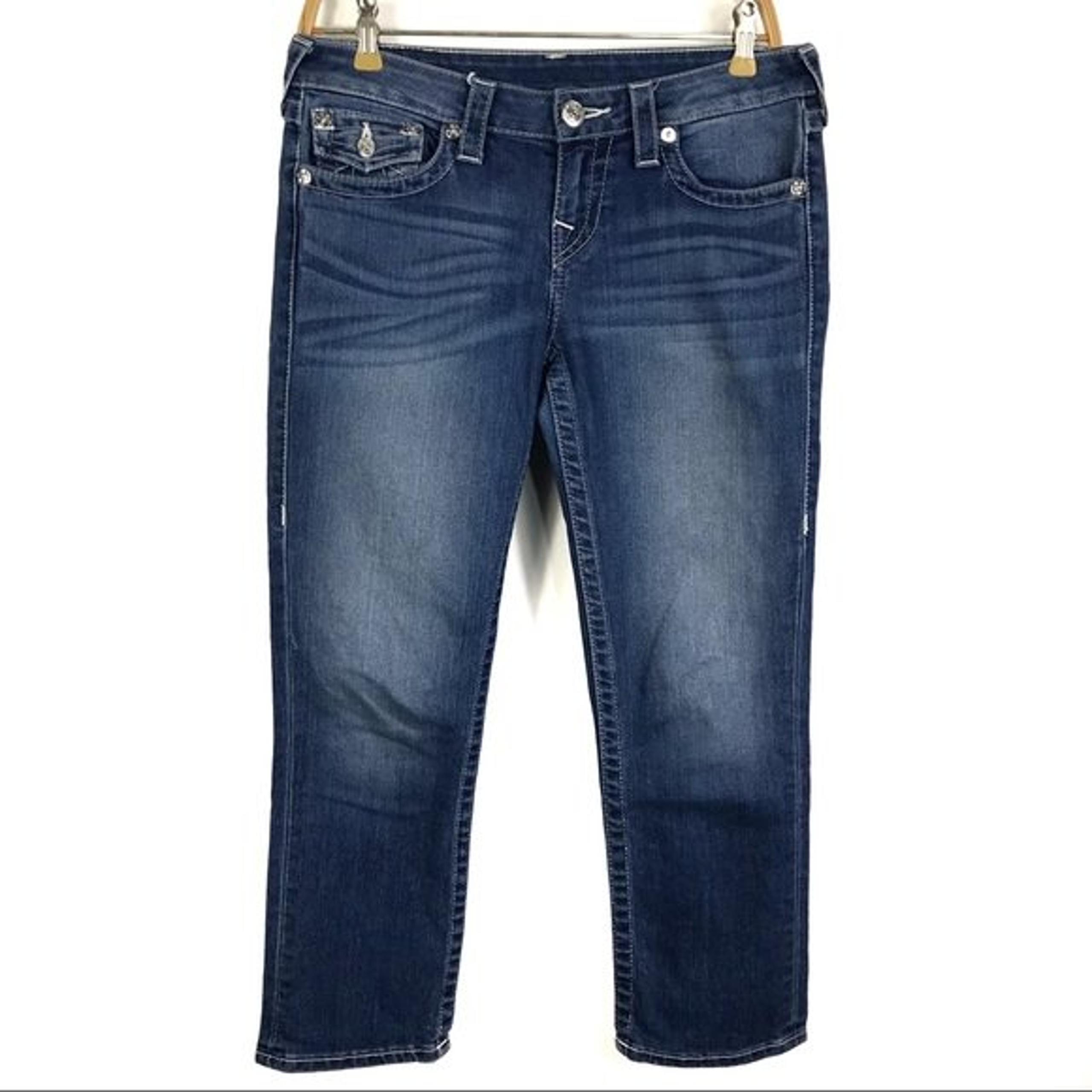True Religion Rolled Capri Basic Jeans